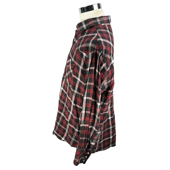 Ely Cattleman Western Flannel Shirt Men’s XL Red Pearl Snap Button Up Plaid - Picture 4 of 10